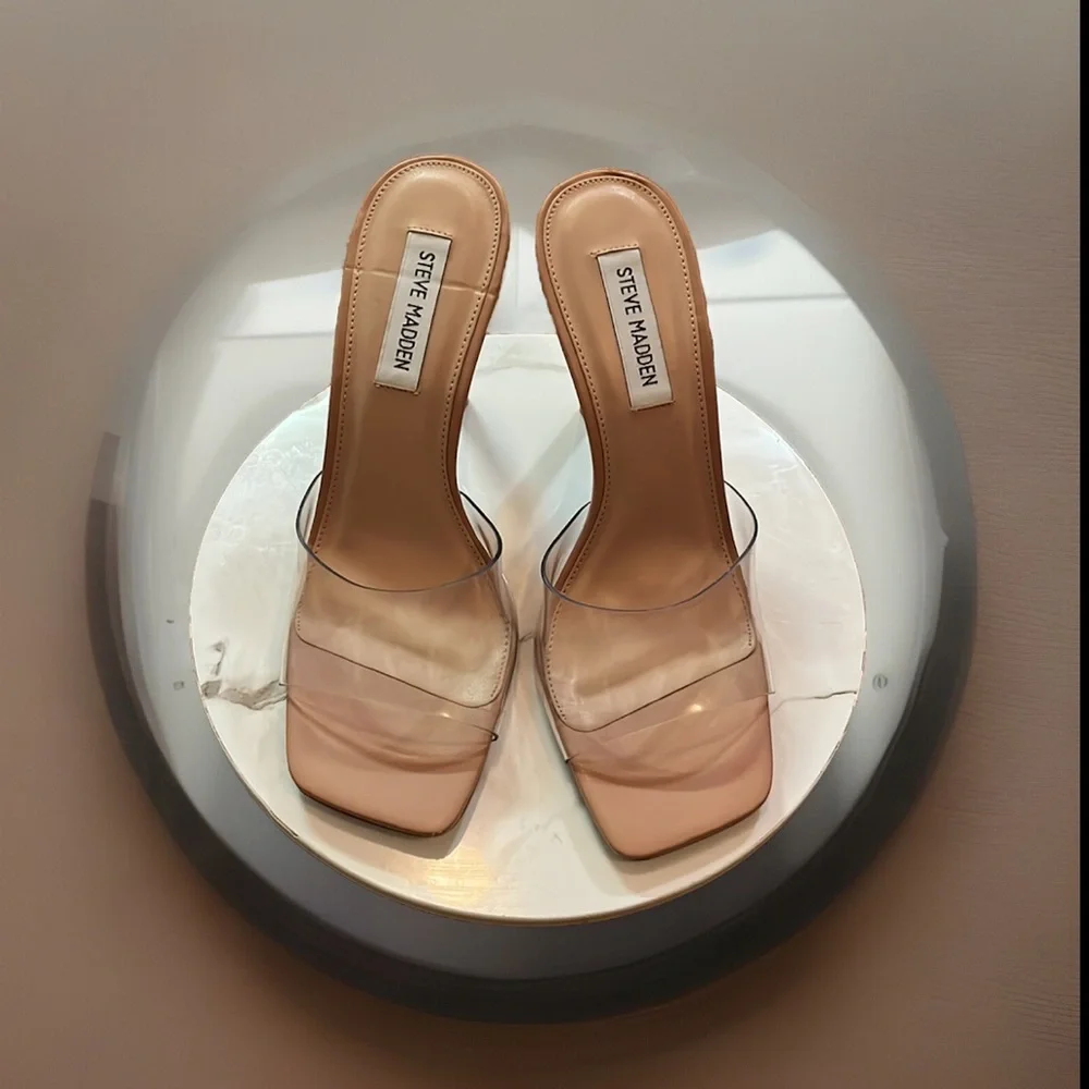STEVE MADDEN Signal Clear Peep Toe Stiletto Heels Sexy Women’s Sz 8.5 NIB